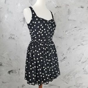 RAMPAGE Black & White Polka Dot Chiffon Dress